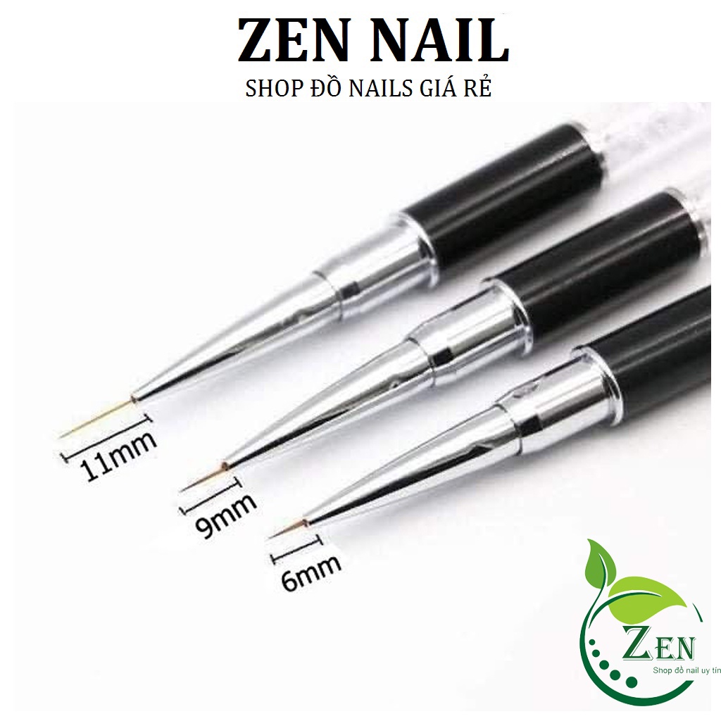 Cọ Vẽ Móng Nét Siêu Thẳng Size 6, 9, 11mm