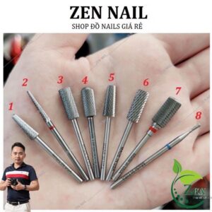 Đầu mài móng Mỹ, Đầu mài Phá, mịn, khóe tròn Cuticle,Trọn bộ đầy đủ