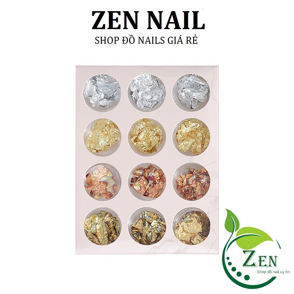 Giấy nhún vàng bạc trang trí nail