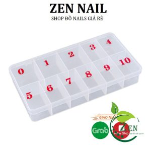 Hộp đựng móng giả 10 ô trong suốt nhựa plastic
