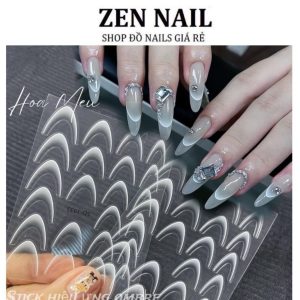 Sticker ombre , Stick french dặm hiệu ứng ombre nail