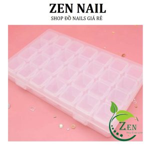 Hộp nhựa đựng đá, charm, phụ kiện nail 28 ô
