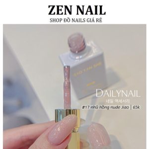 Sơn gel móng tay màu hồng nhũ mịn