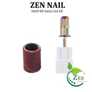 Trục gắn đầu nhám giấy màu nâu, đầu nhám móng