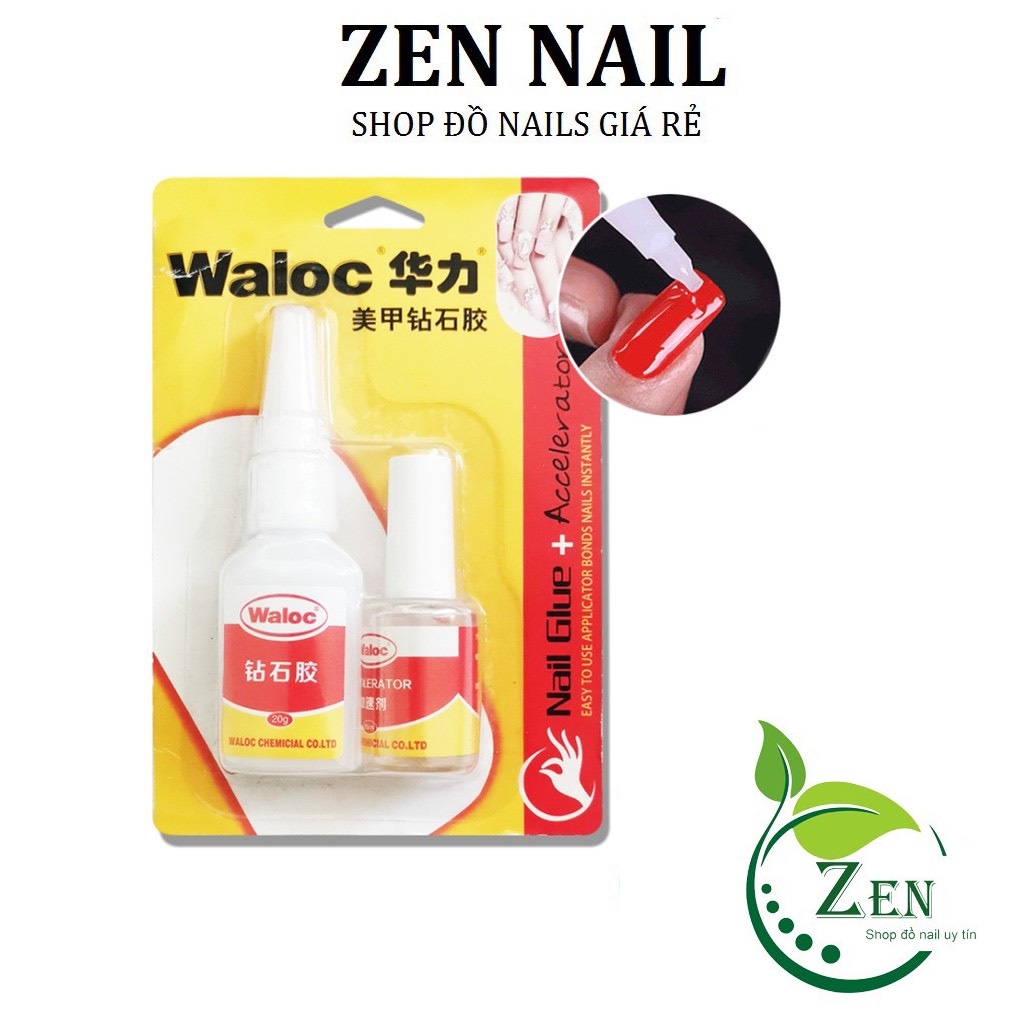 Keo Waloc gắn móng đính đá siêu chắc bộ 2 chai
