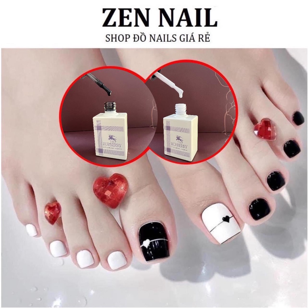 Sơn gel trắng đen nước gạo tone màu cơ bản 15ml