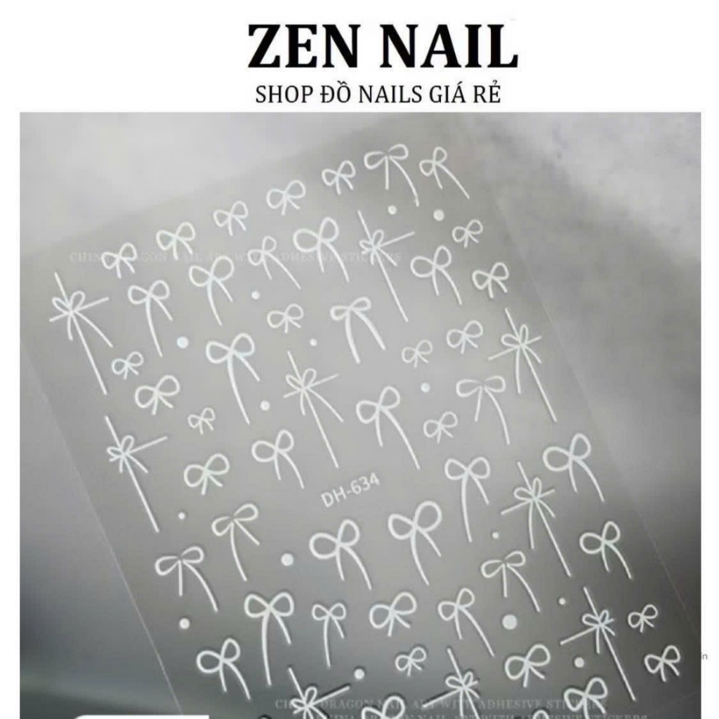 Sticker dán móng hình nơ trang trí nail